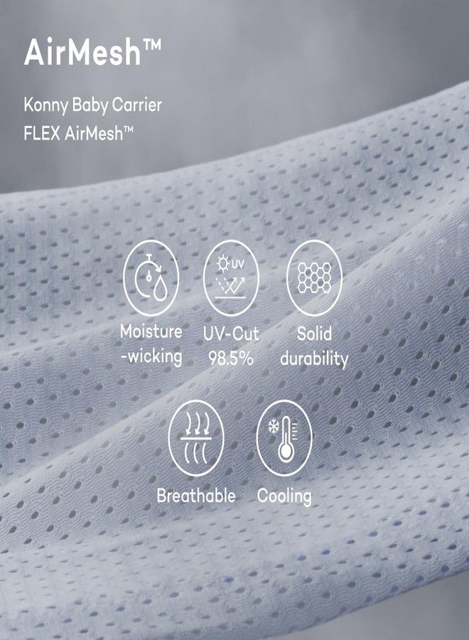 Konny حاملة أطفال كوني فليكس إيرميش مع دعامة للرأس - قابلة للتعديل، سهلة الارتداء، حاملة أطفال قابلة للتهوية بدون استخدام اليدين، مثالية للأطفال حديثي الولادة حتى وزن 20 كجم (مقاس XS-XL) - رمادي نعناعي - Image 5